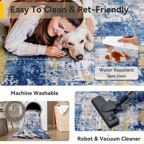 RELEANY non-slip backing keeps the rug securely in place on busy floors.