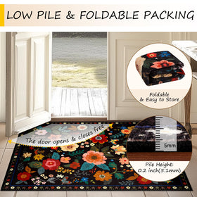 RELEANY rug with non-slip backing helps prevent slips on hard floors.