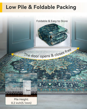 RELEANY pet-friendly rug helps prevent slips on busy floors