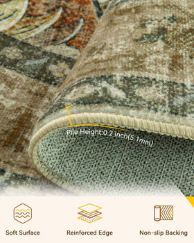 RELEANY soft low-pile area rug offers comfortable underfoot feel