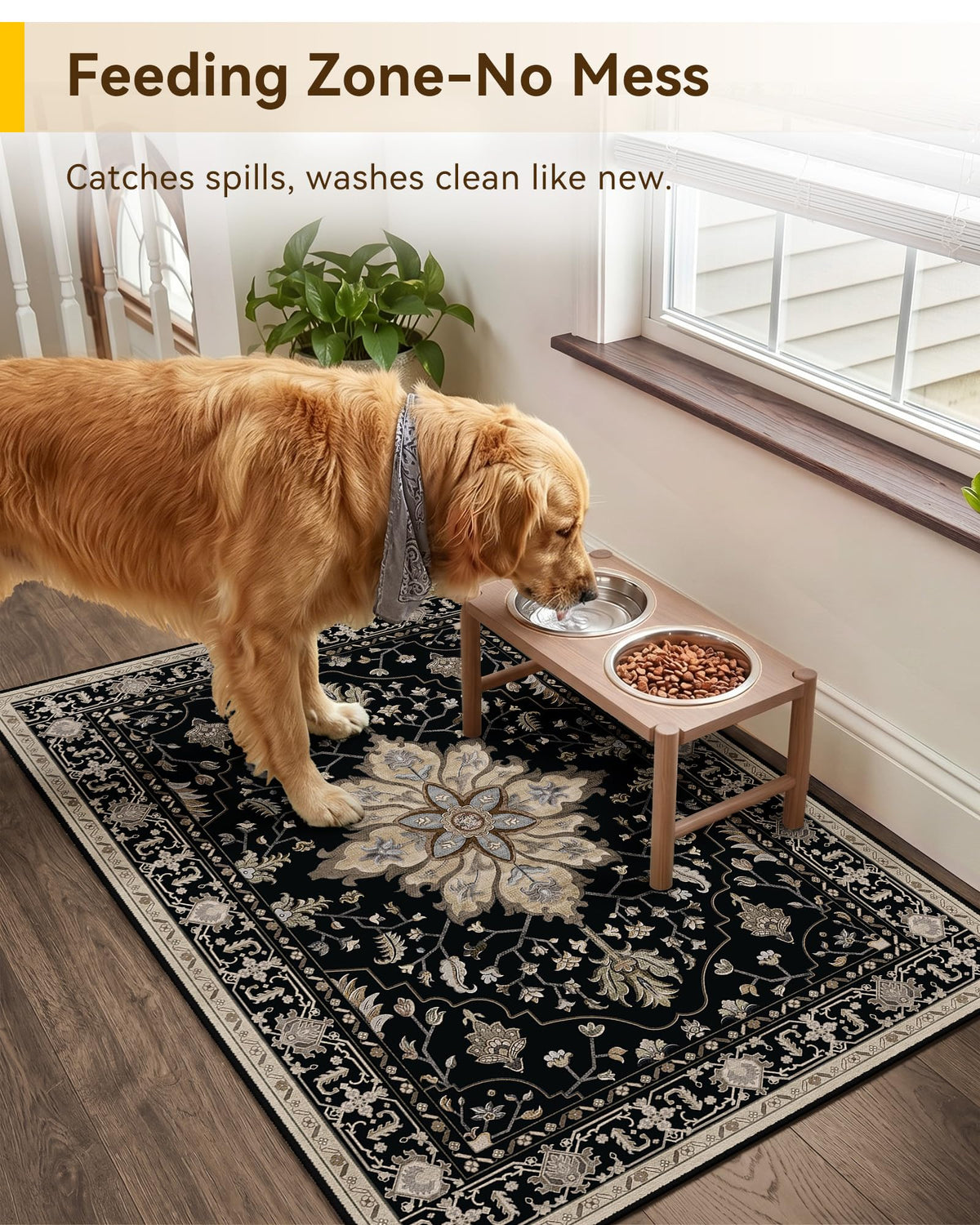 RELEANY soft low-pile rug feels gentle underfoot.