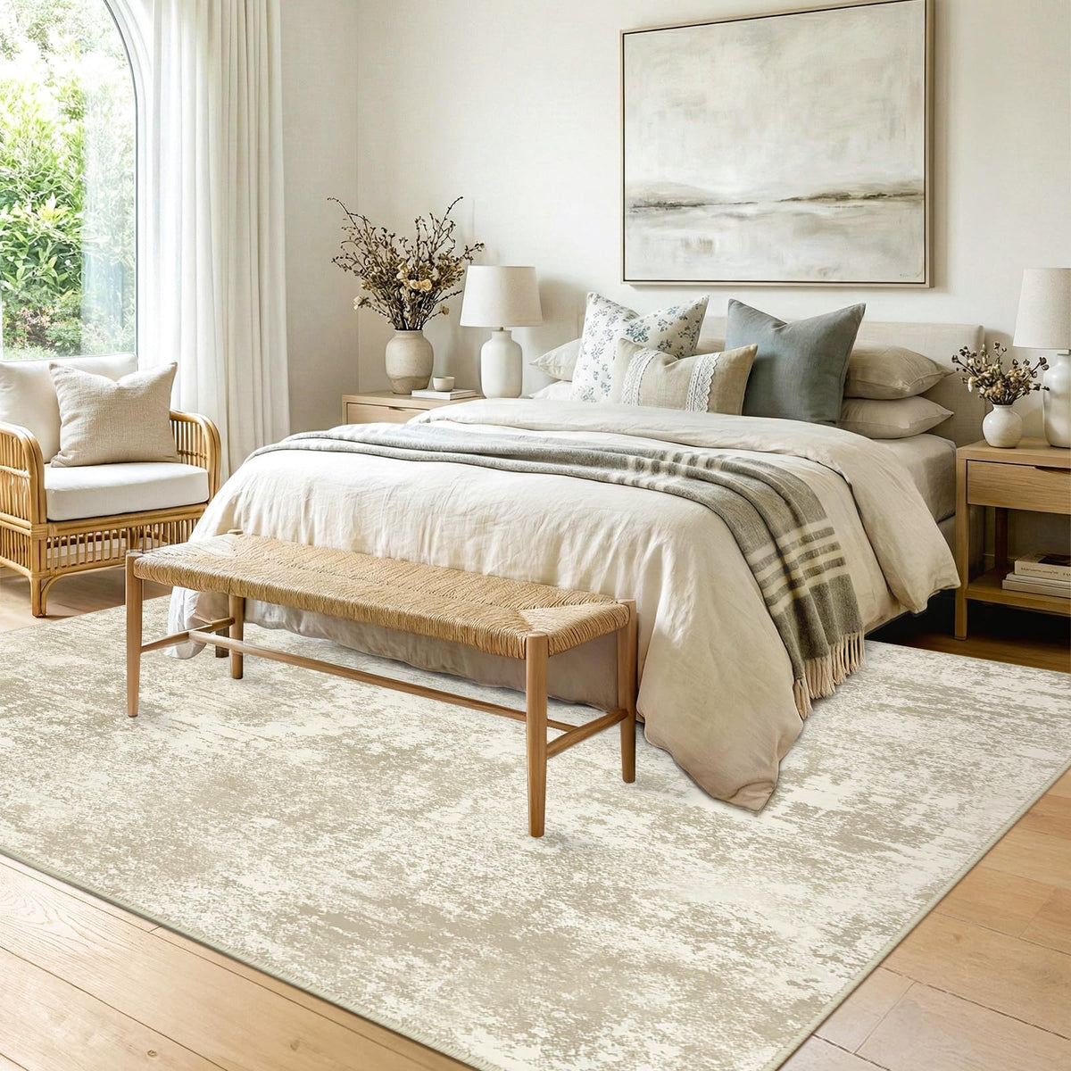 RELEANY soft silk-like texture area rug feels luxurious under bare feet.