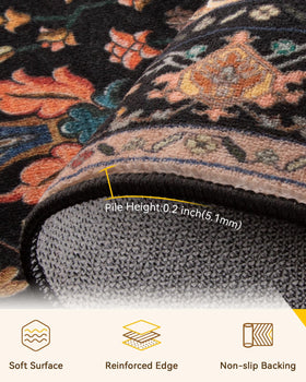 RELEANY sunflower-series vintage pattern rug adds classic charm