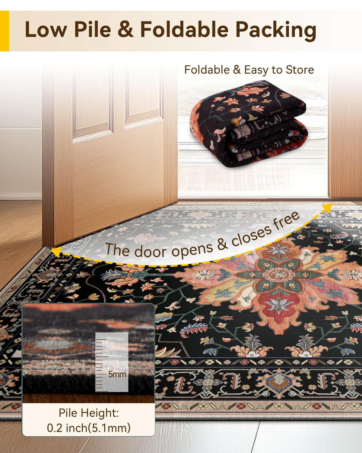 RELEANY thin design fits under furniture and behind doors