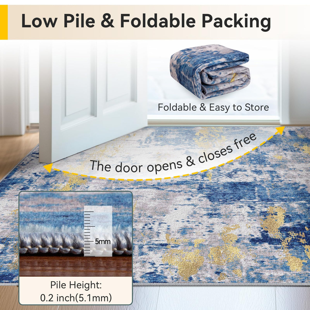 RELEANY thin design easy to store and fits behind doors.