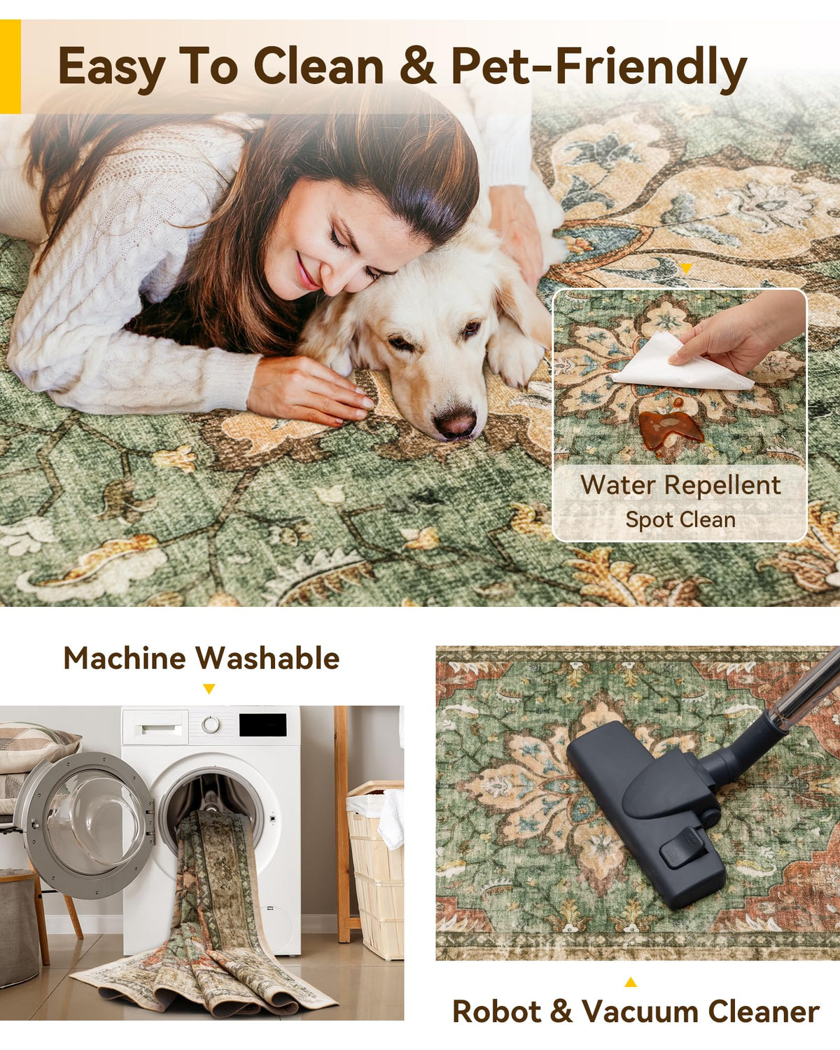 RELEANY rug designed thin for easy folding and compact storage.