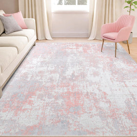 Non-slip backing helps the RELEANY rug stay secure on busy floors