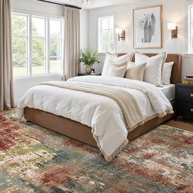 RELEANY rug showcases silk-like luster and soft texture in a modern space