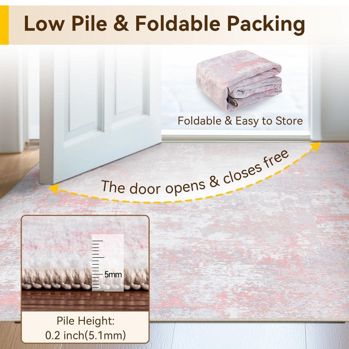 Versatile rug suits living rooms, bedrooms, entryways and more