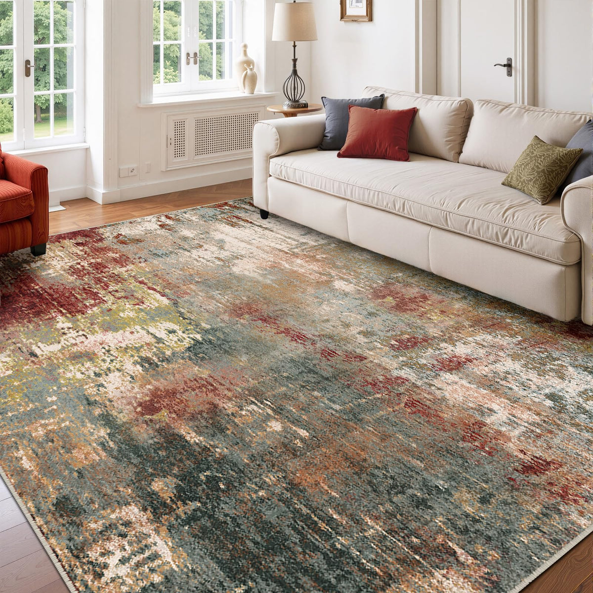 RELEANY colorways include brown rust red green blue for versatile decor