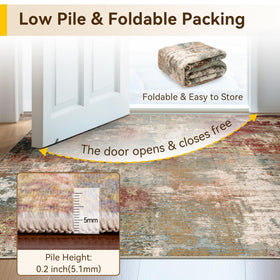 RELEANY rug in washing machine demonstrates easy cold-water cleanup