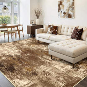 RELEANY washable area rug with non-slip backing for secure placement