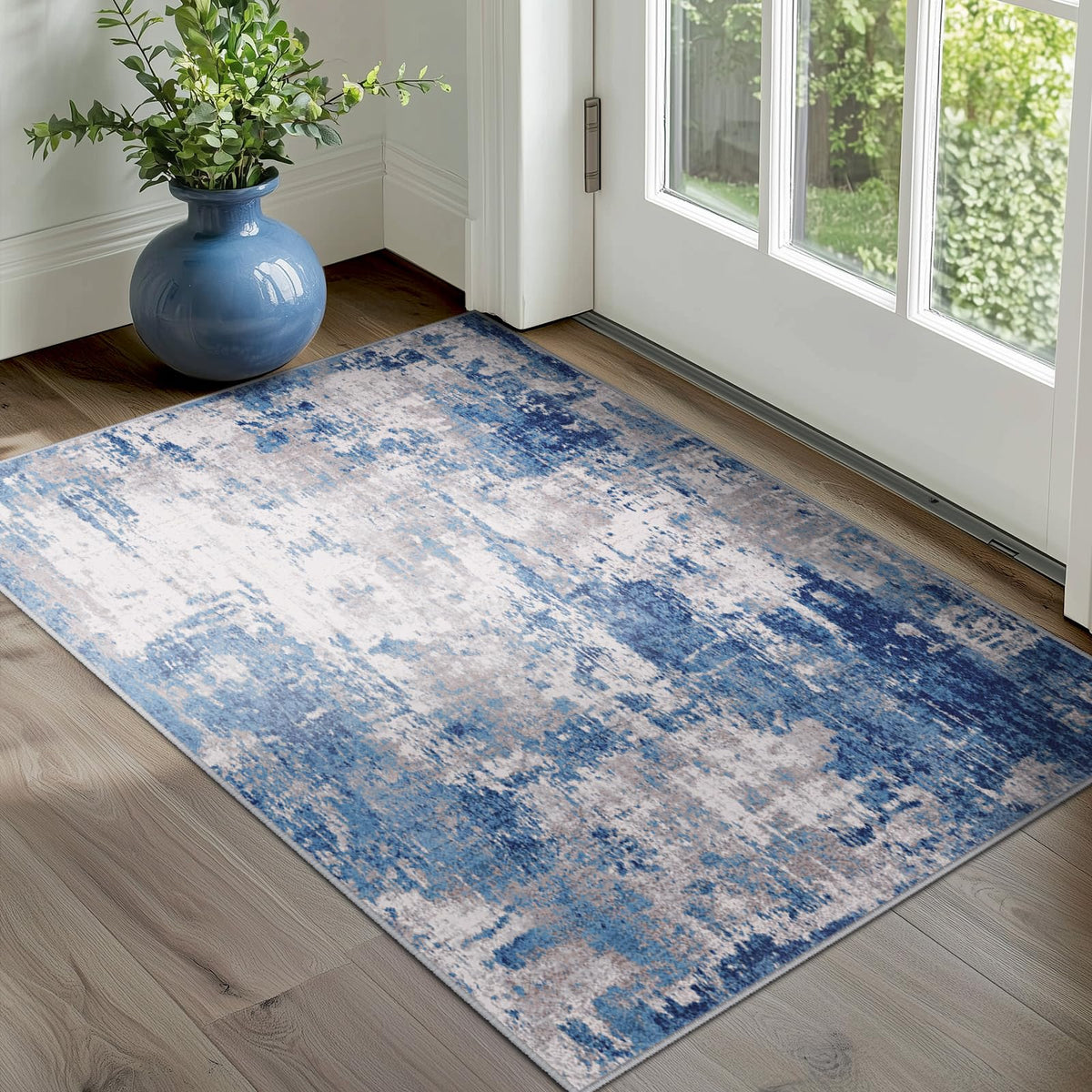 RELEANY non-slip back rug stays in place on busy entryways.