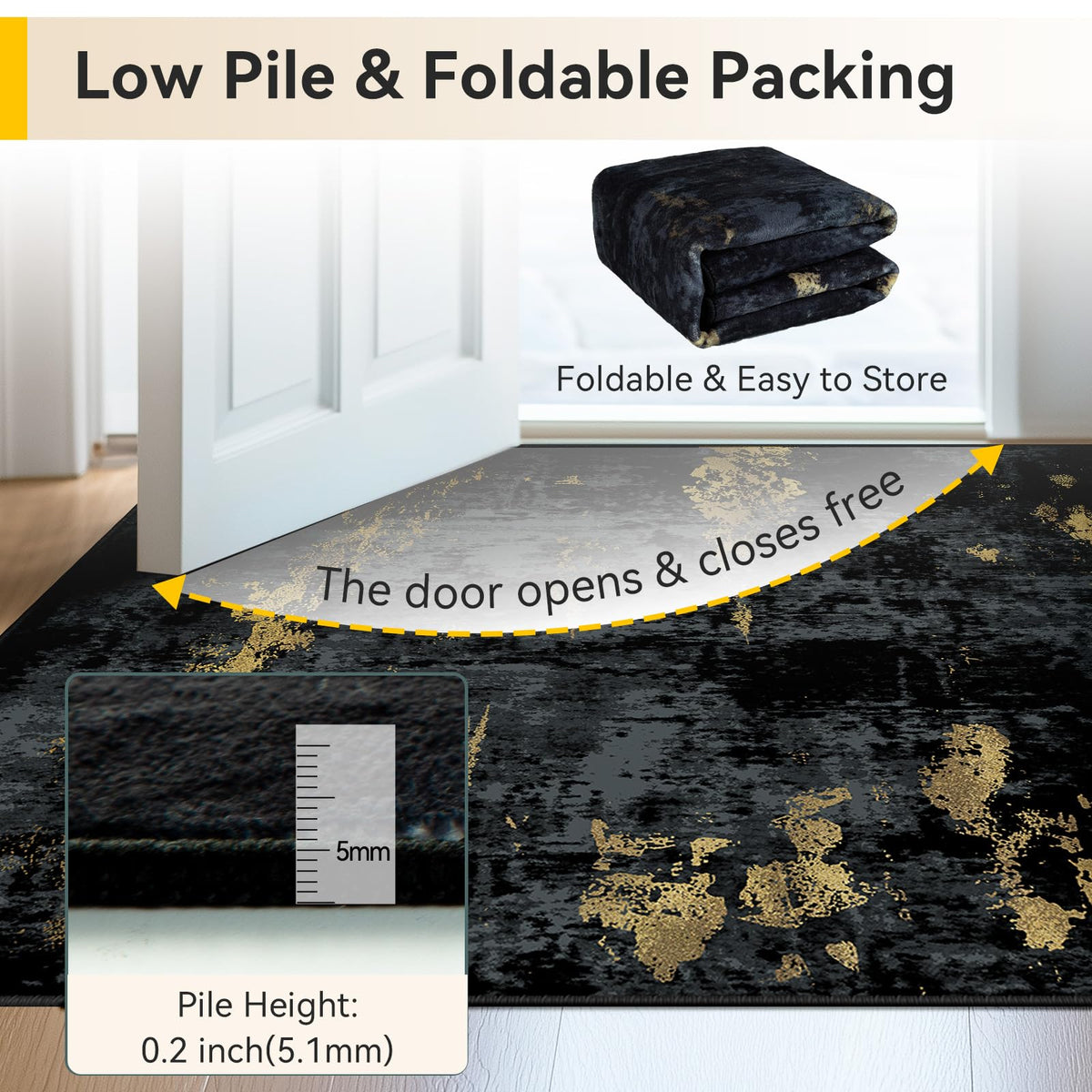 RELEANY 6x9 rug with reinforced edges resists wear in busy living areas.
