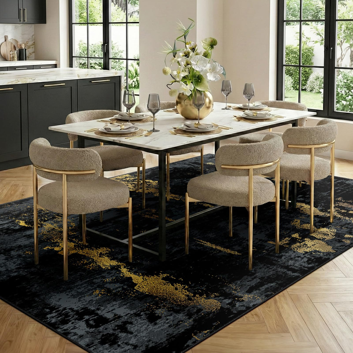 RELEANY rug with silk-like luster creates a soft, premium feel underfoot.