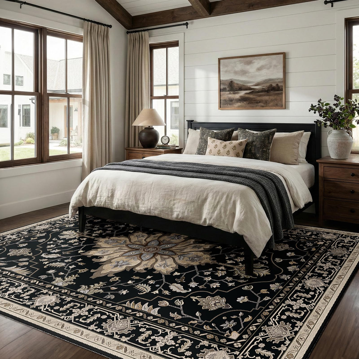 RELEANY Sunflower Series washable rug with non-slip backing for easy cleaning