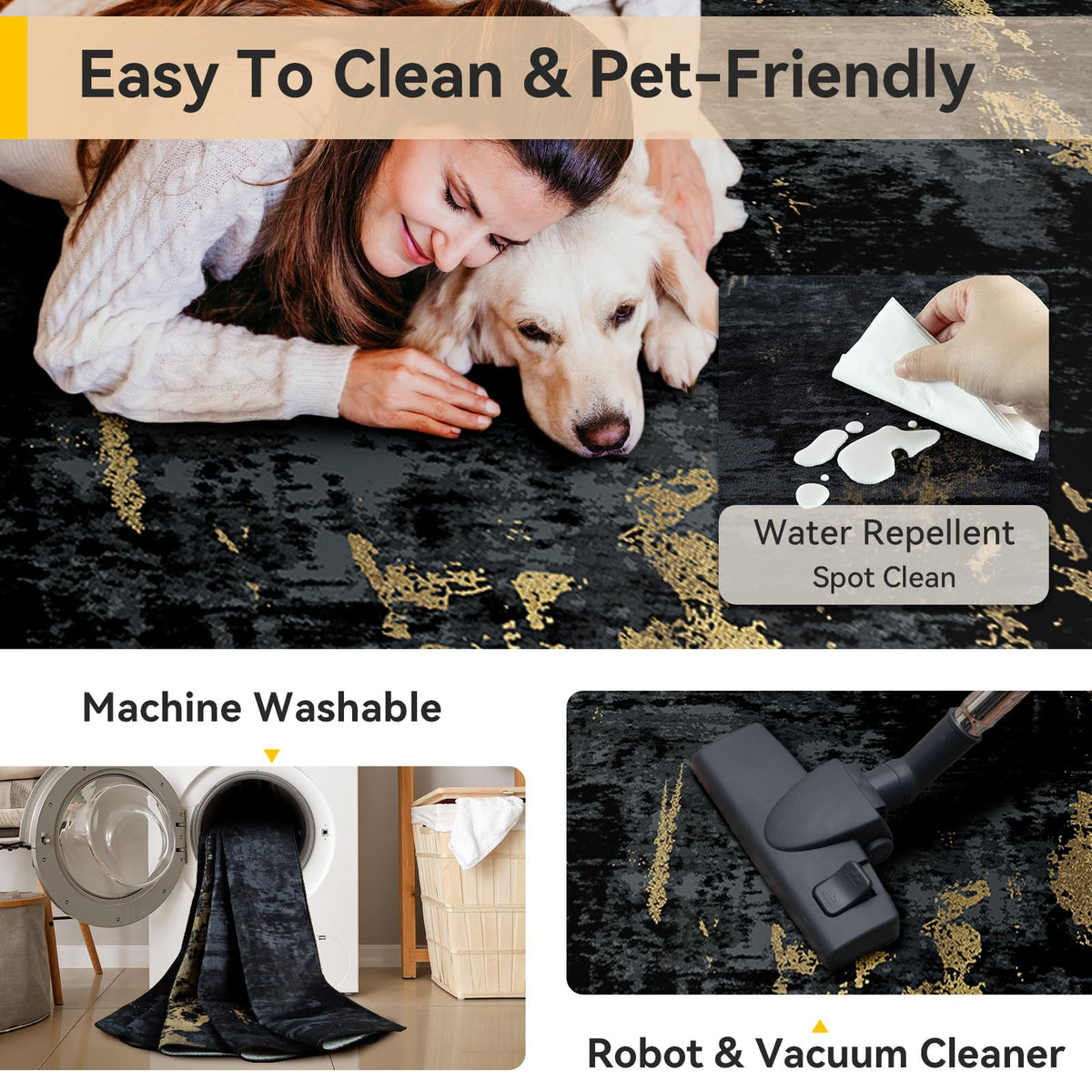 RELEANY water-repellent surface helps spills bead for quick cleanups.
