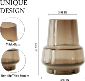 Relexome amber glass vase textured finish for modern decor