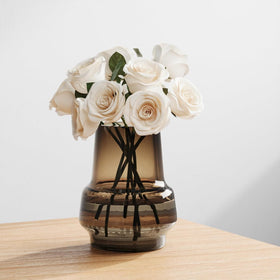 Relexome handmade texture amber vase detail