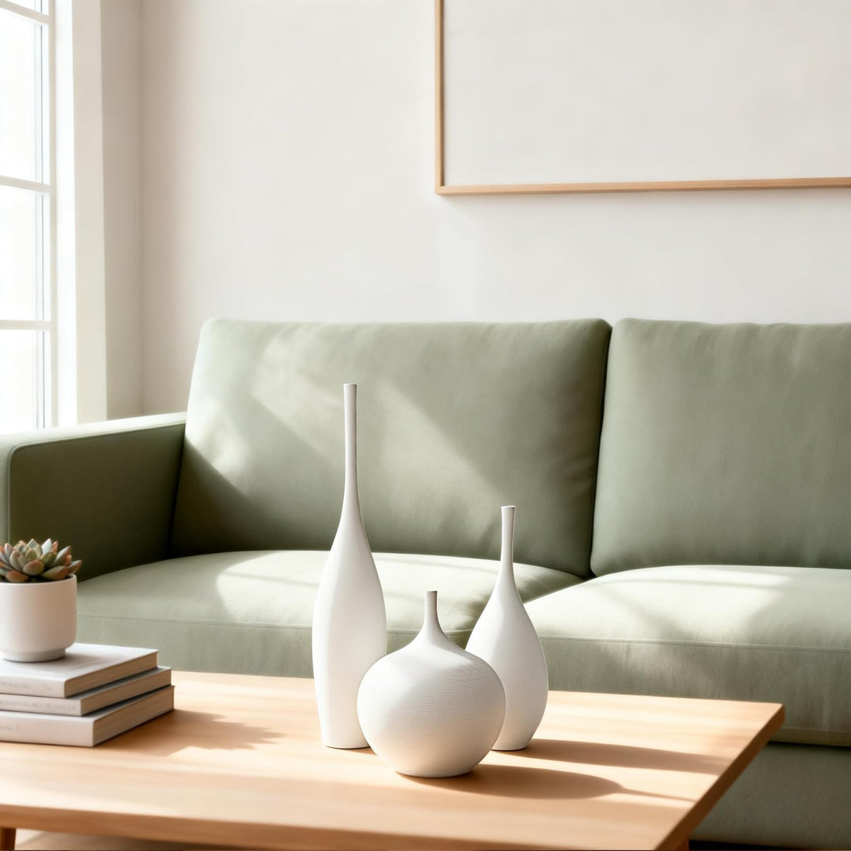 Relexome trio vases styled for kitchen or coffee table decor