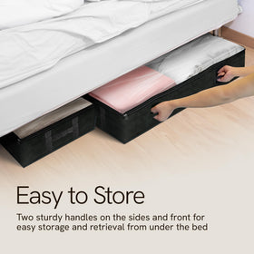 Black color Reli 90L under-bed storage container for discreet storage