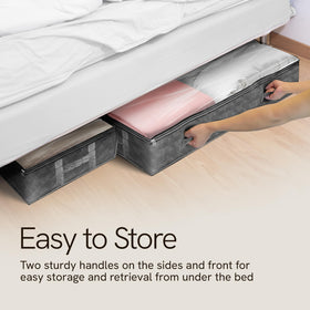 Reli clear view window under-bed bin for fast item checks.