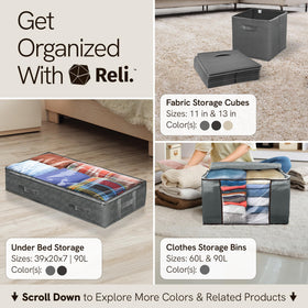 Reli closet organization under-bed storage bin set.