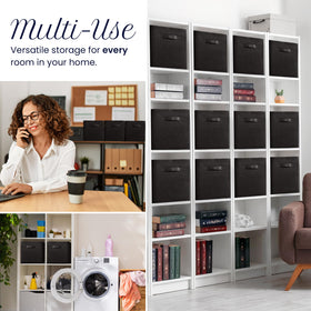 Reli shelf-ready storage cubes blended with decor.