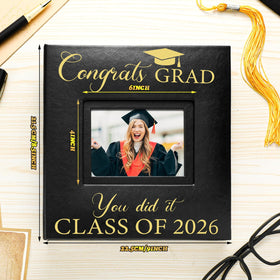 ReliThick Graduation Album cover with gold text enhances keepsake elegance.