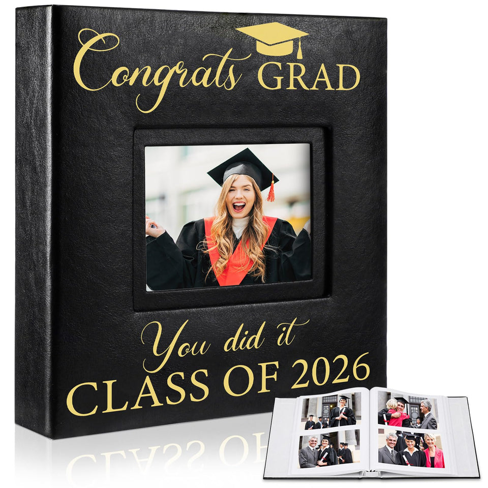 ReliThick Graduation Album front window showcases a standout graduation photo.