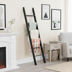 RELODECOR black finish ladder complements farmhouse decor and storage needs