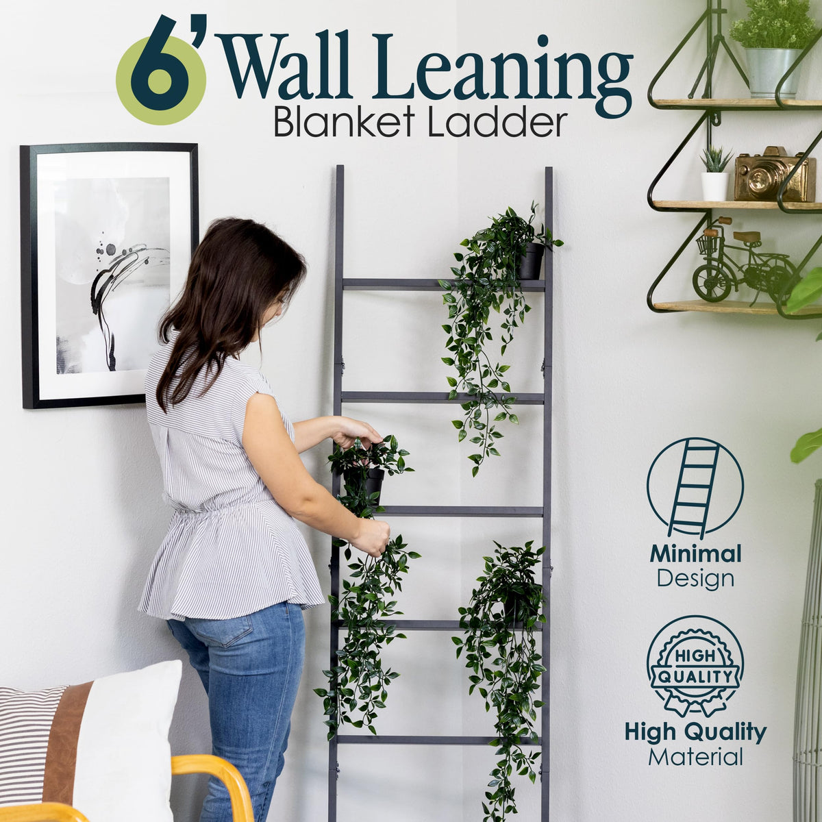 RELODECOR easy-assembly blanket ladder arrives ready to set up