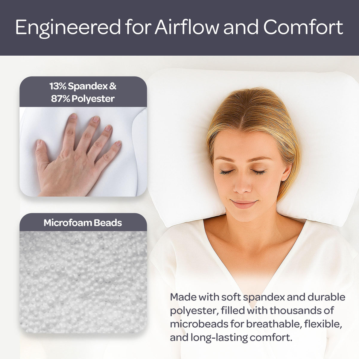 Remedy Microbead Pillow ideal for plane or car trips and travel use.