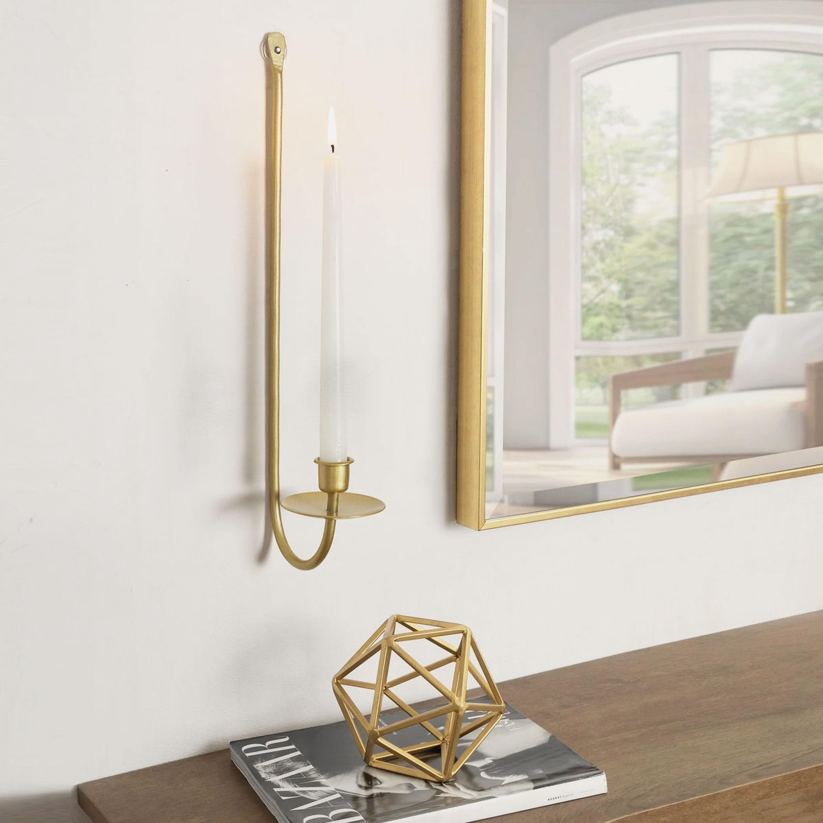 Ornate minimalist design blends classic and modern style with gold.