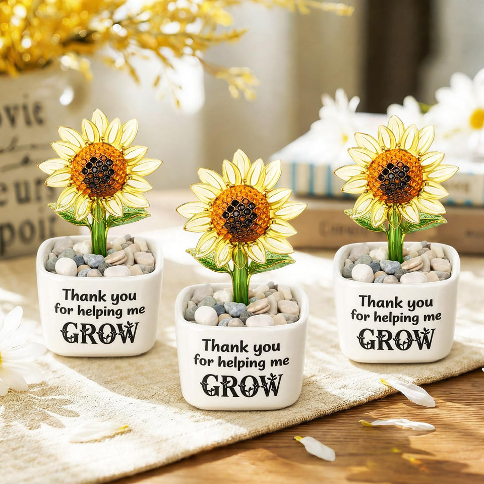 Remerry glass sunflower pot trio for bright desk decor and teacher gifts.