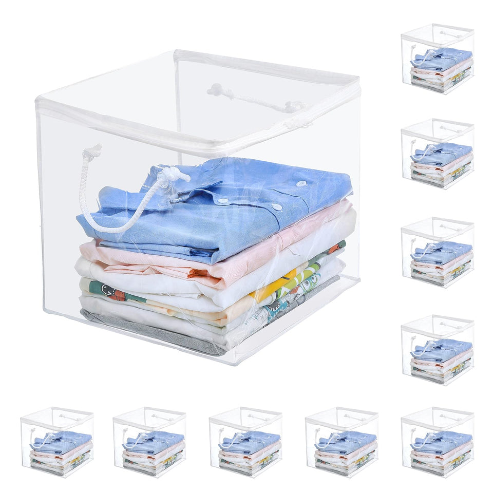 Remittur clear storage bags with handles for easy closet organization