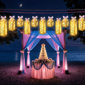 Renbuzhu 32ft ribbon drapes around lanterns to complete the look.