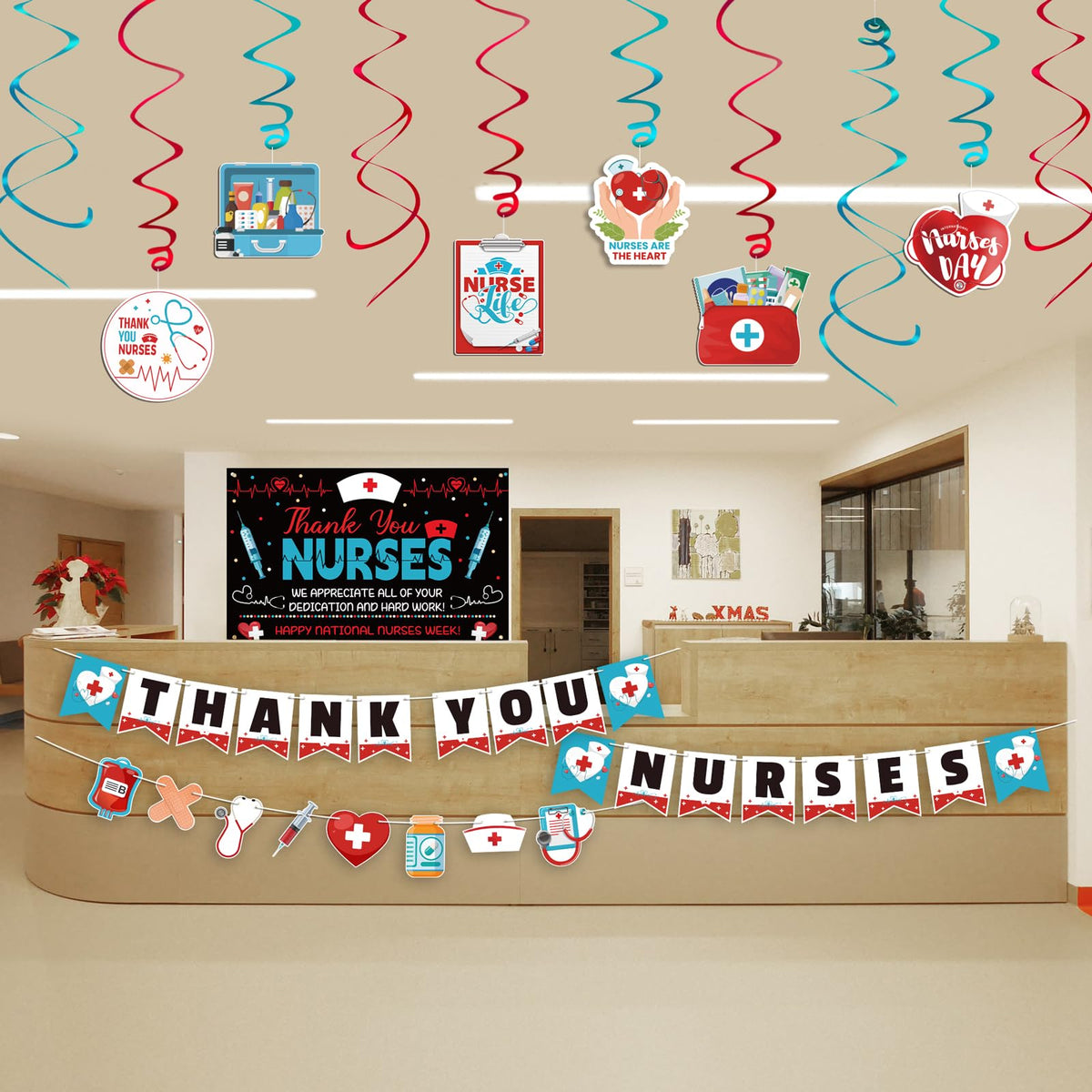 Renbuzhu Nurse appreciation decorations highlight nursing staff recognition opportunities.