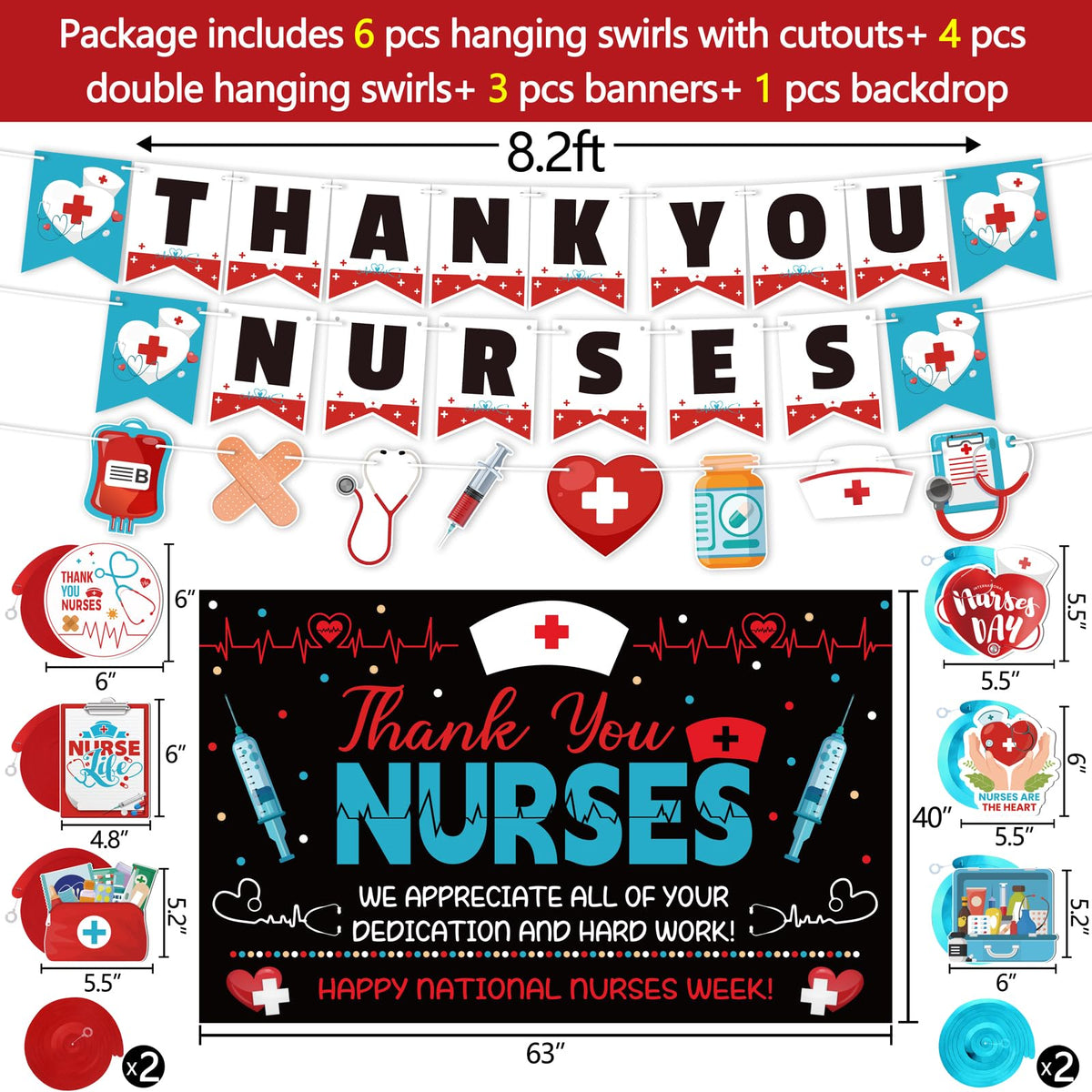 Renbuzhu Nurses Week double swirls provide multi-angle visibility.