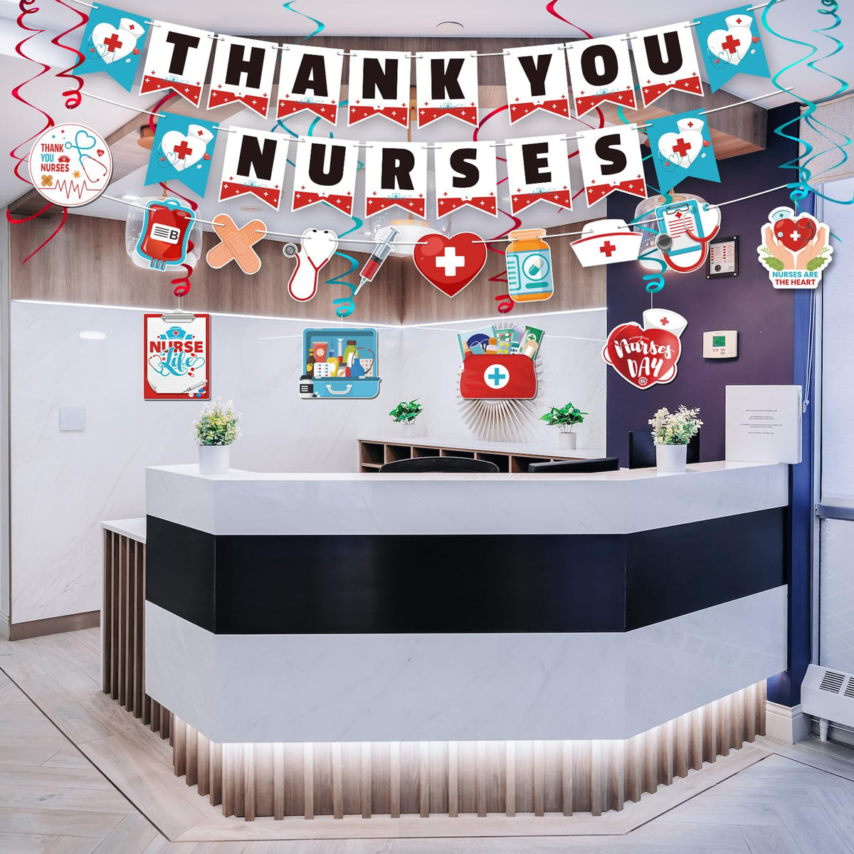 Renbuzhu Nurses Week party decoration set suits offices and lobby displays.