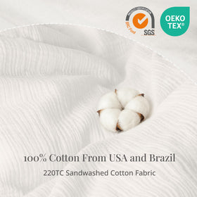 Renewroots duvet cover with zipper closure offers a seamless look and secure fit.