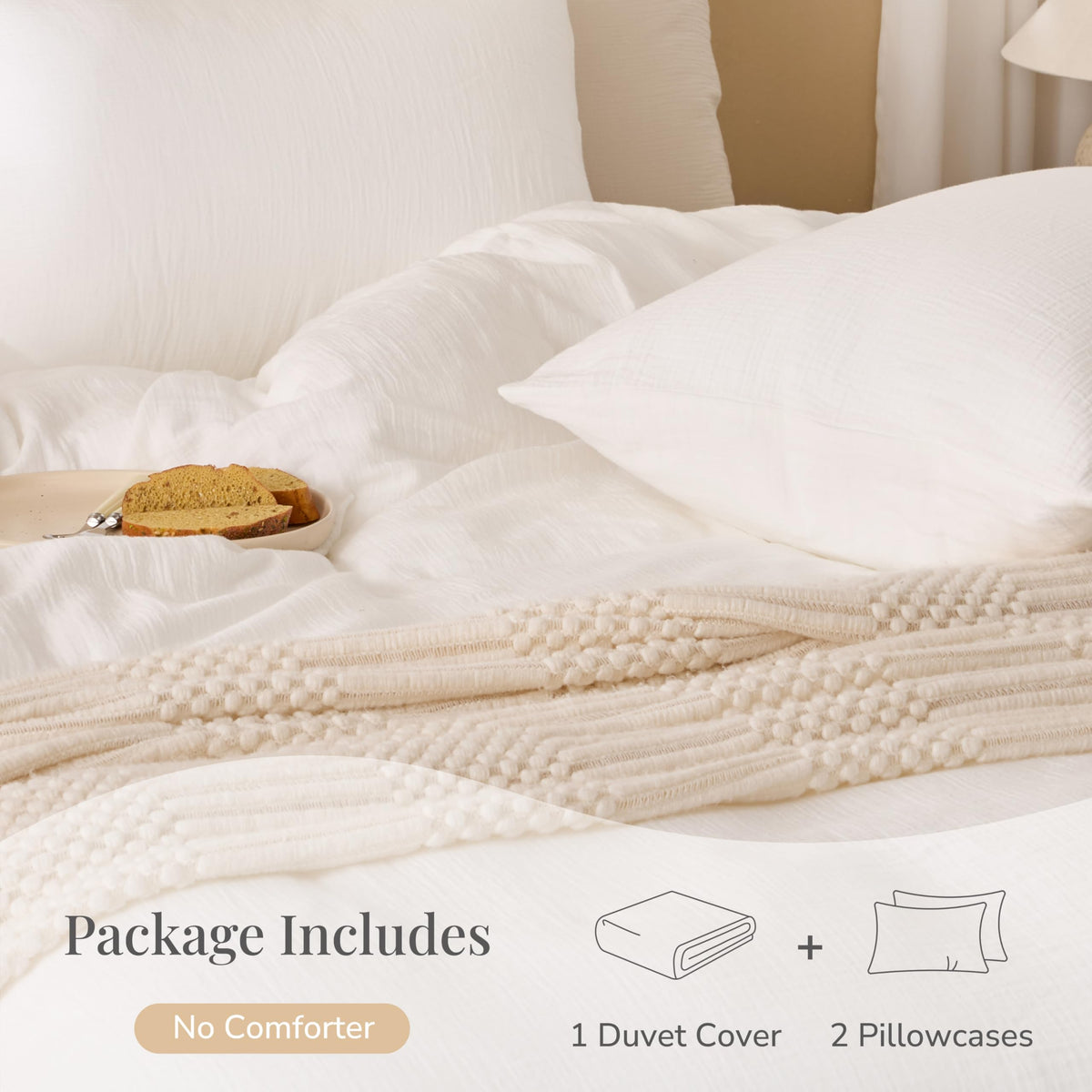 Renewroots eight corner buttons secure the duvet inside for a neat bed.
