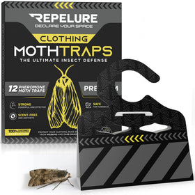 Repelure Premium Moth Traps in box packaging ready for closet installation, reliable moth prevention.