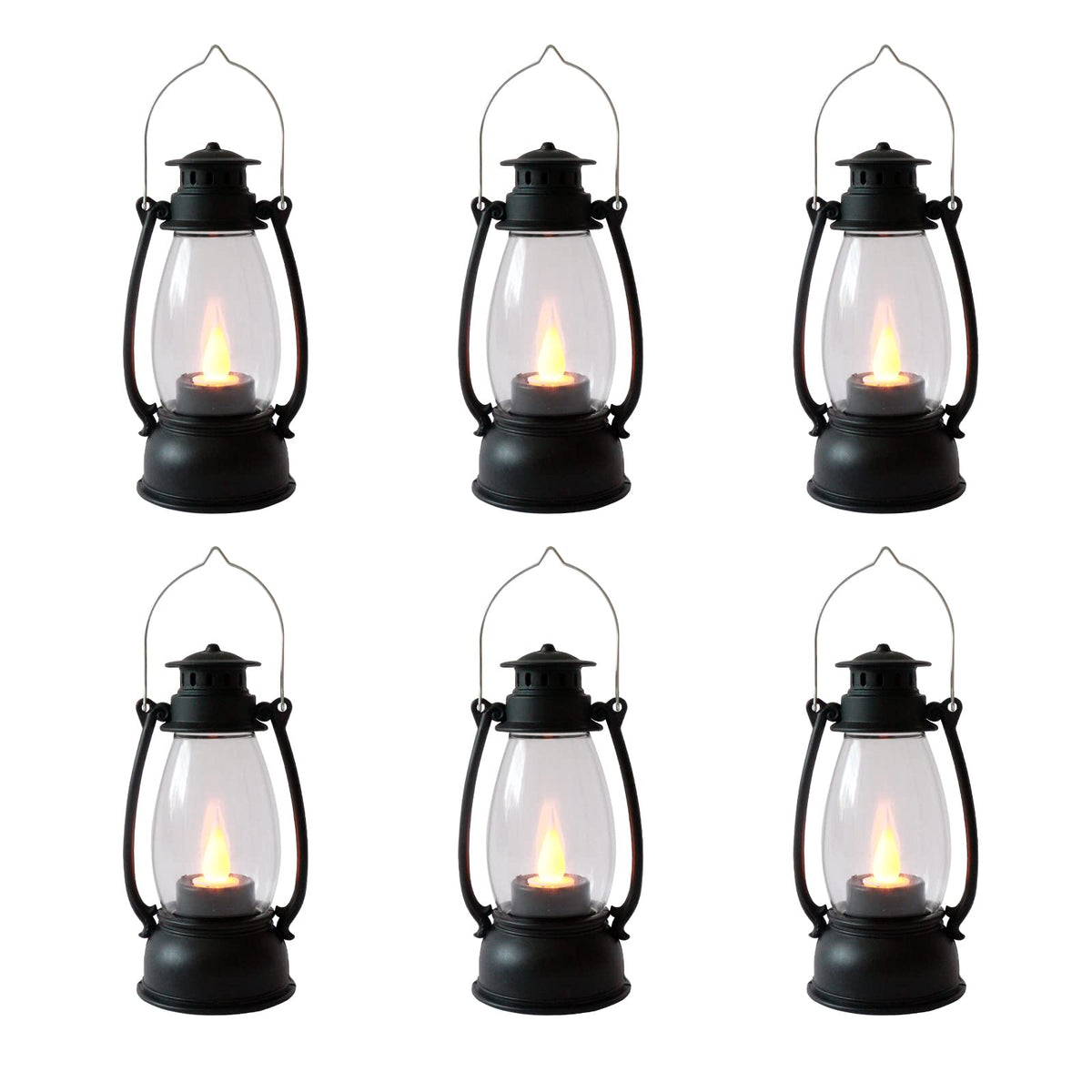 Reperla mini lanterns six-pack on tabletop with warm glow for cozy indoor decor