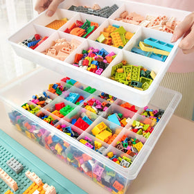 Two-layer REPOSEX storage box shows compartments clearly for quick selection