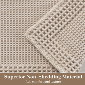 RESARE absorbent waffle mat emphasizes fast absorption after showers and safer bathroom floors.