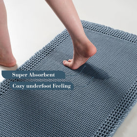 RESARE clear rubber backing prevents mat sliding on smooth bathroom floors.