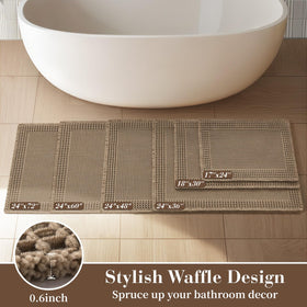 RESARE easy-care bath mat is machine washable for simple upkeep.