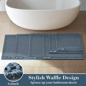 RESARE waffle bath mat machine washable for easy care and longevity.