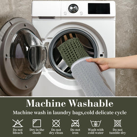 RESARE waffle bath rug tassels add farmhouse flair and charm.